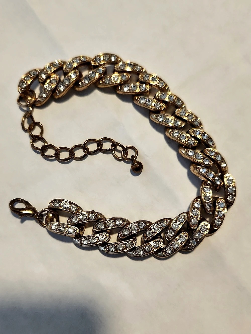 Crystal Link Bracelet in Gold Like New
